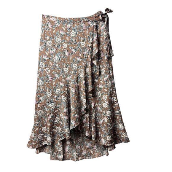 Max Studio Floral Ruffle Wrap Midi Skirt – Size M - Picture 1 of 9